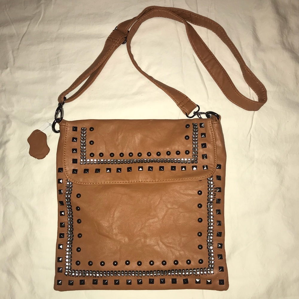 Brand new brown studded purse